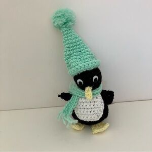 Handcrafted Penguin Decor with Mint Green Accents